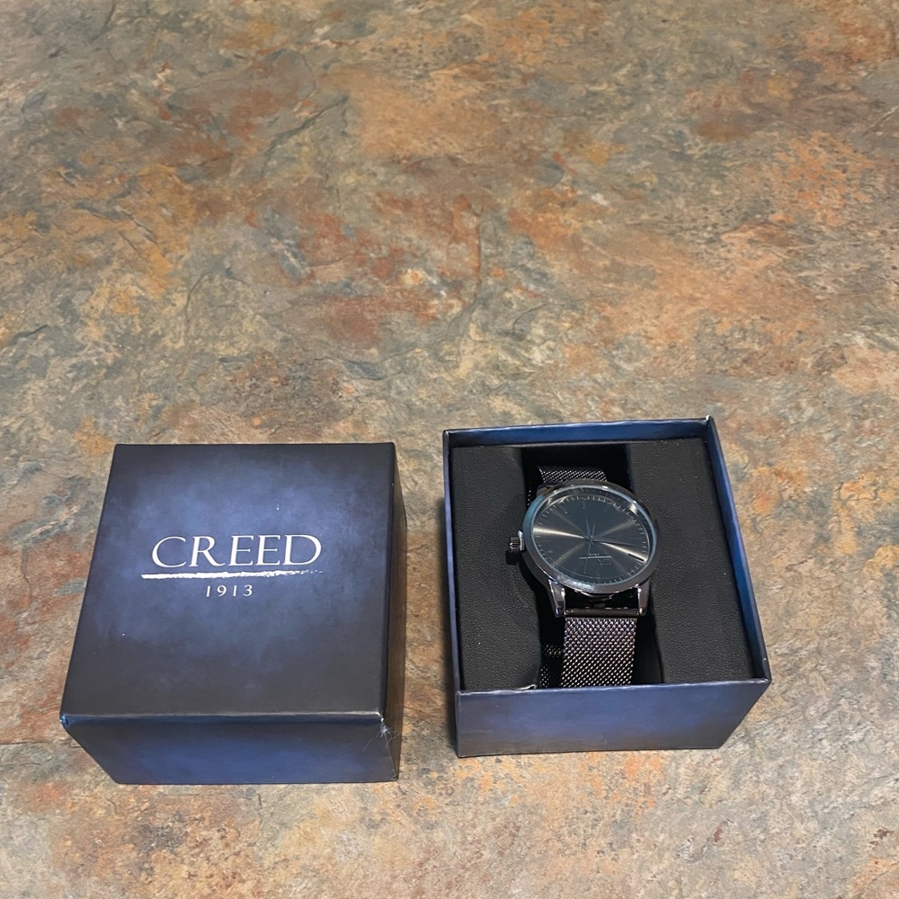 Creed Black Mesh Strap Watch